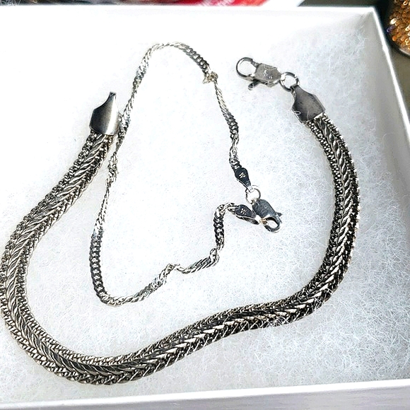 2 OLD STERLING SILVER SNAKE STYLE Unisex Bracelet Unique Vintage MAN - Picture 4 of 4